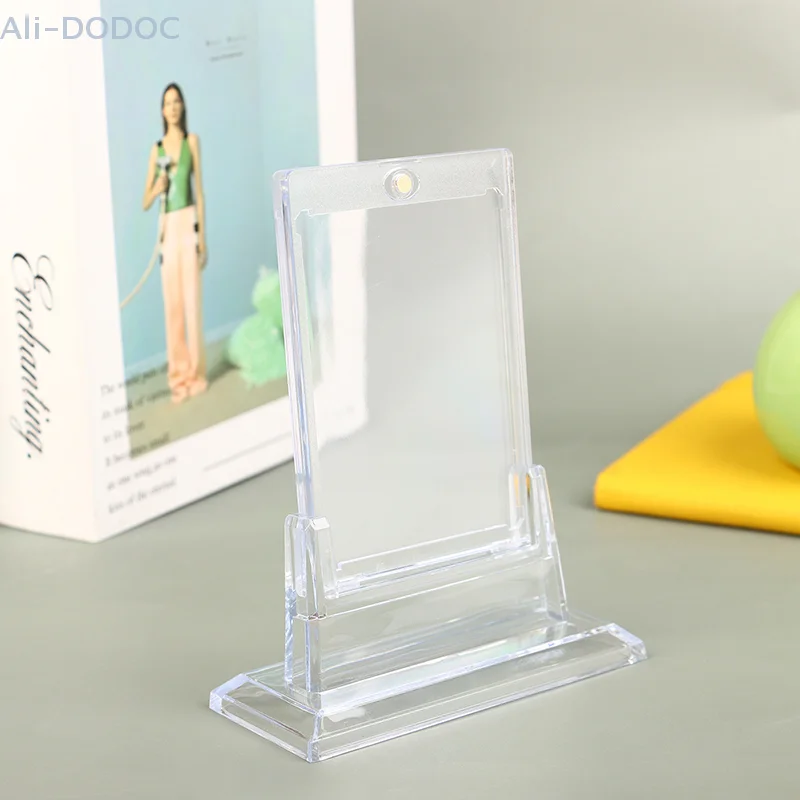 Manyetik kart tutucu kart standı ile 35Pt ticaret kartları için beyzbol kartı koruyucu kılıf mıknatıs üst yükleyiciler spor kartları