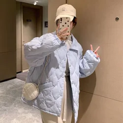 Lightweight Padded Cotton Jacket Women's Short Style Korean Loose Outerwear Warm Commute Windbreaker Polyester Fiber
