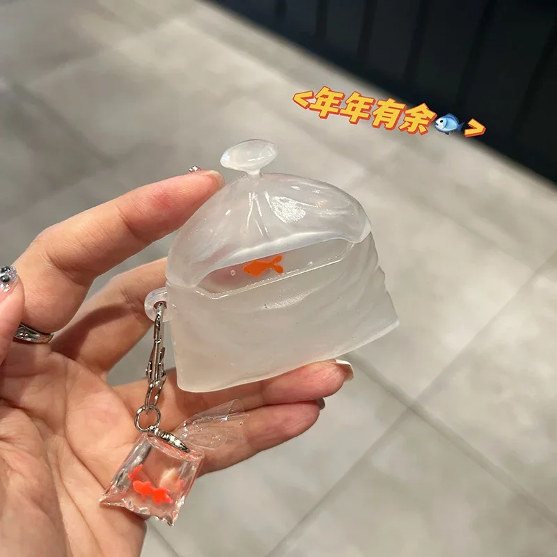 Bag with Goldfish Case for HUAWEI FreeBuds 4 4e 4i 5 5i 6i Cover for HUAWEI Free Buds Pro2 Pro3 Pro4  SE2 SE3 Free Clip FreeClip