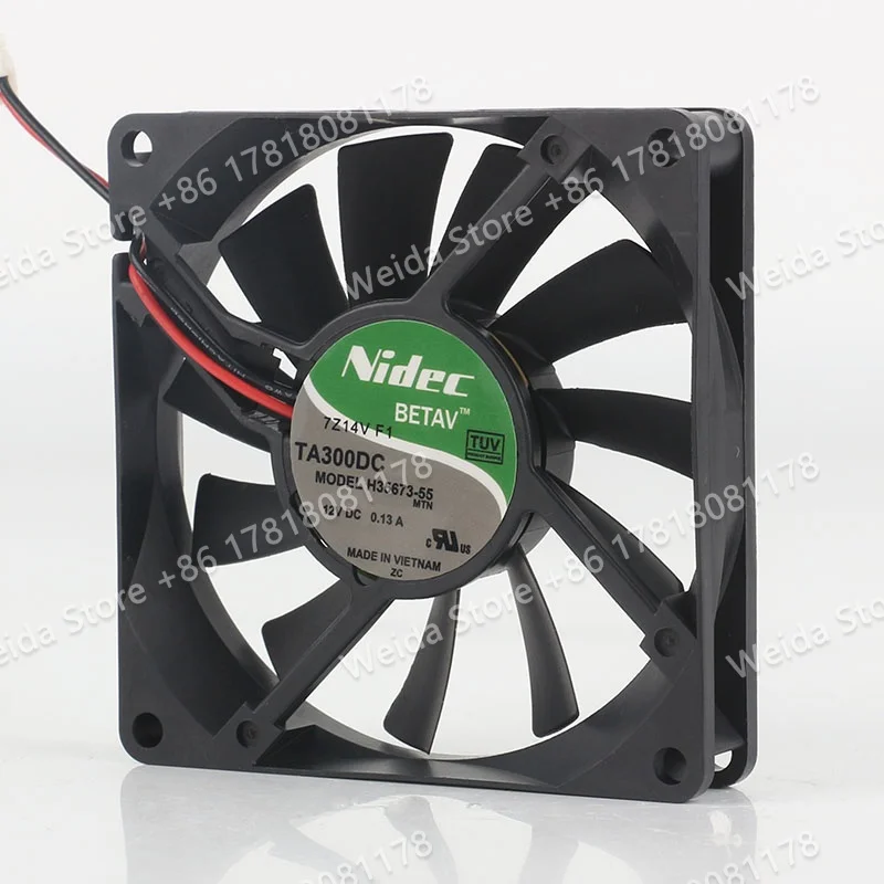 Original Nidec DC12V 0.13A 8015 Ultra-thin silent 80X80X15MM maglev chassis 8CM Two-wire H35673-55 cooling fan