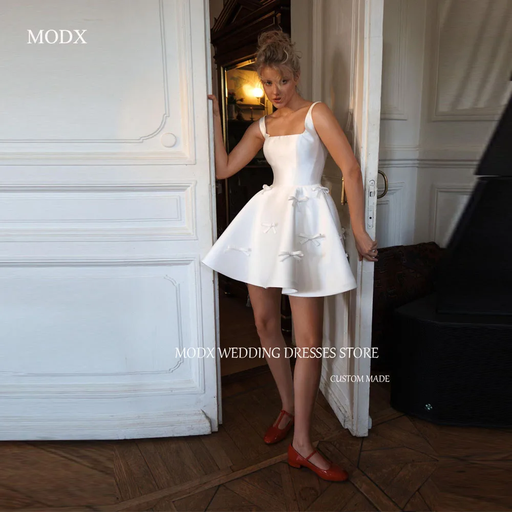 

MODX Simple A Line Short Mini Wedding Dresses US Women Straps Ribbin Bridal Gowns Robe de mariage Plus Size Lovely 2025
