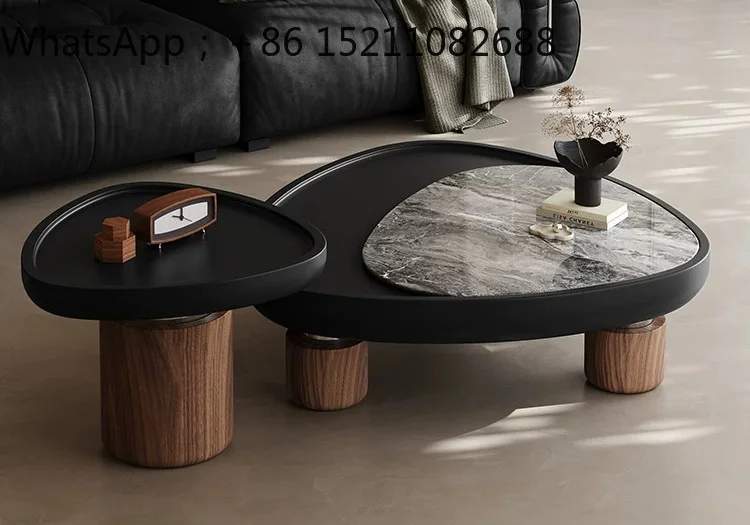 SCY medieval small apartment tea table luxury stone living room home light luxury high-end coffee table