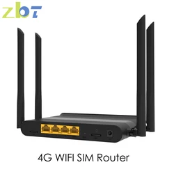 ZBT 4G LTE Router SIM Card 300Mbps 1200mbps 2.4g 5.8g Wifi Extender Internet Wireless Repeater With EC200TEUHA Modem 3*LAN 1*WAN