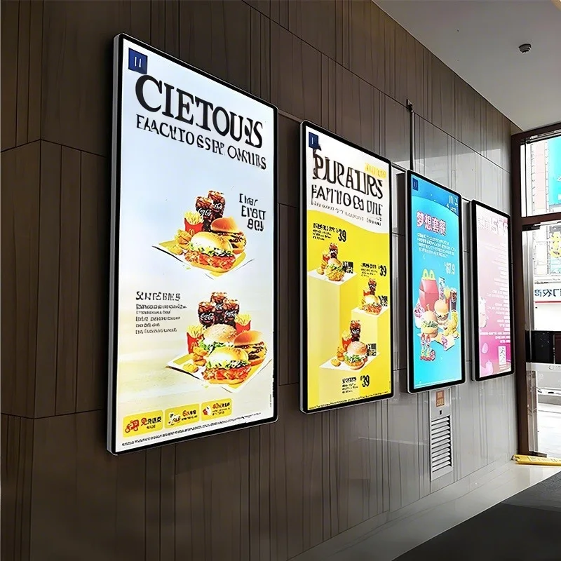 Ultra-Thin Custom Size A4 LED Slim Light Box Tempered Glass Menu Display Board for Outdoor Use in Restaurants and Coffee Shops