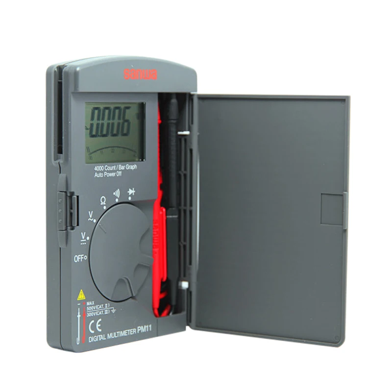 Japan sanwa PM11 Compact Slim Portable Digital Multimeter; Auto-Ranging/40 Segment Bar Graph Display