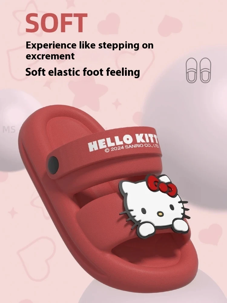 Miniso Sanrio Kuromi Eva Slippers Women\'s Summer Bathroom Indoor Home Cute Hello Kitty Outer Wear Fashion Girls Slippers