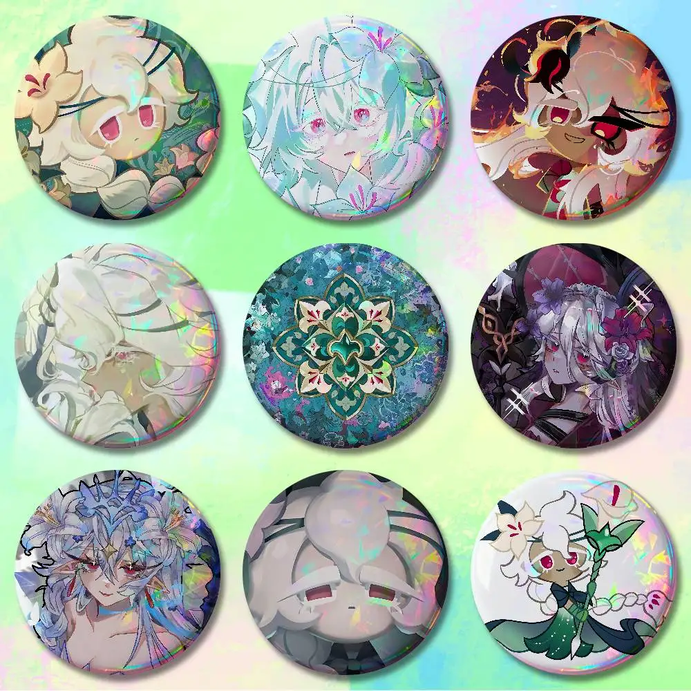 Run Kingdom White lily C-Cookie 32mm 58mm 75mm 44mm 25mm Anime Badges Brooches DIY Pins Decorations Birthday Gifts