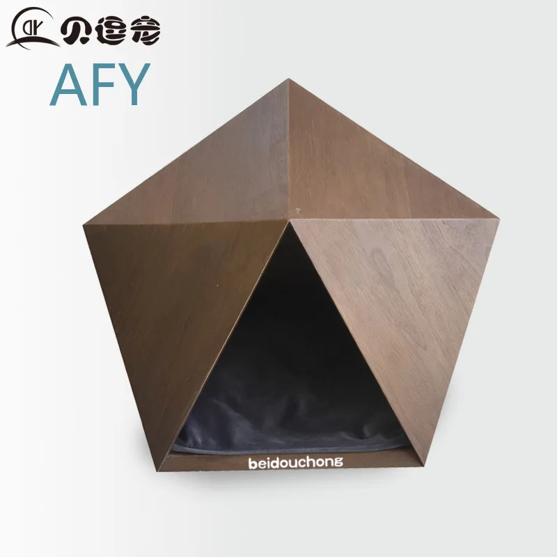 Wooden Cat House for Small Dogs and Cats Cozy Pet Bed with Natural Wood Design for Teddy Dogs Indoor Outdoor Use Pet Nest