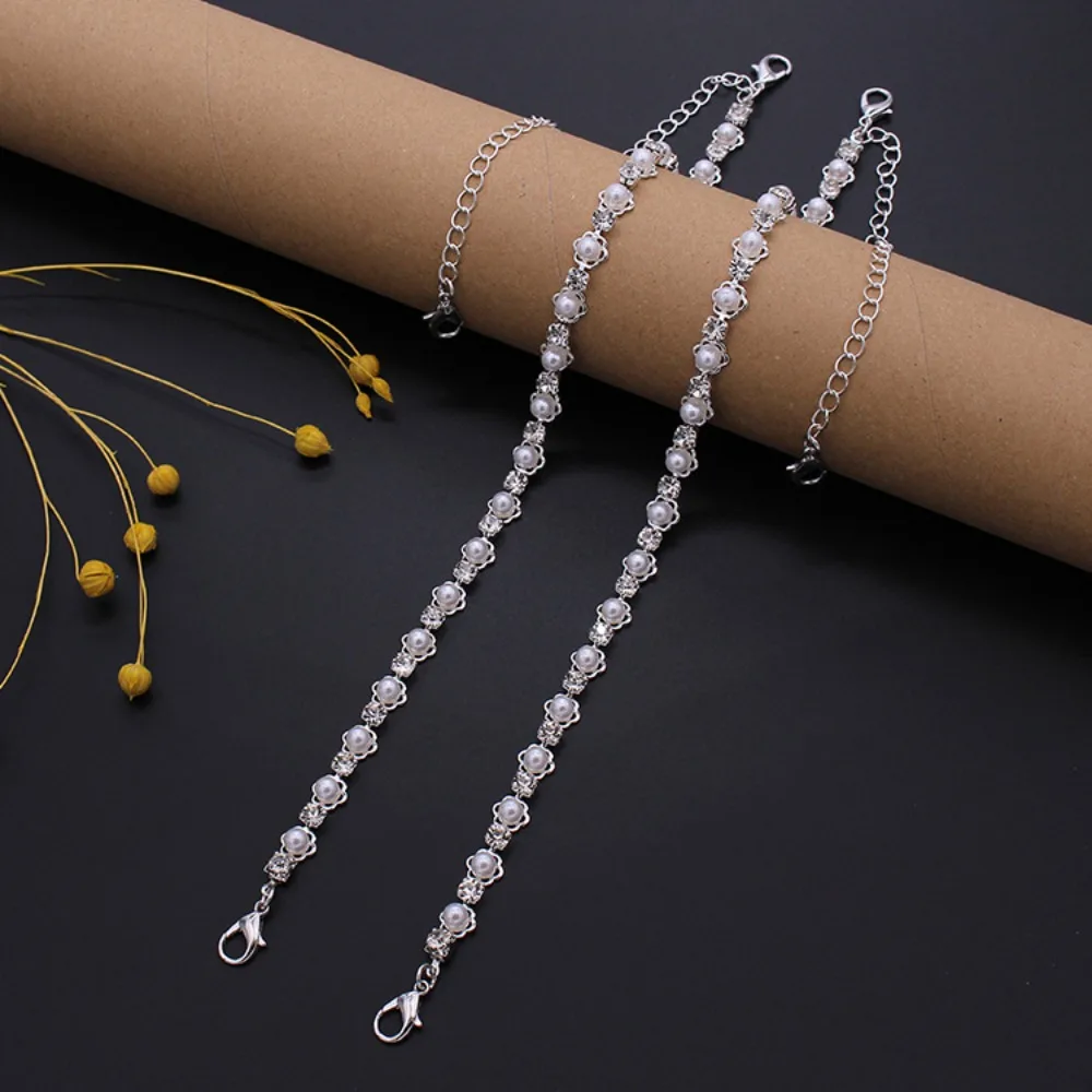 

Metal Women Bras Straps Aniti-slip Rhinestone Pearl Underwear Strap Adjustable Lingerie Accessories Shoulder Straps for Dress