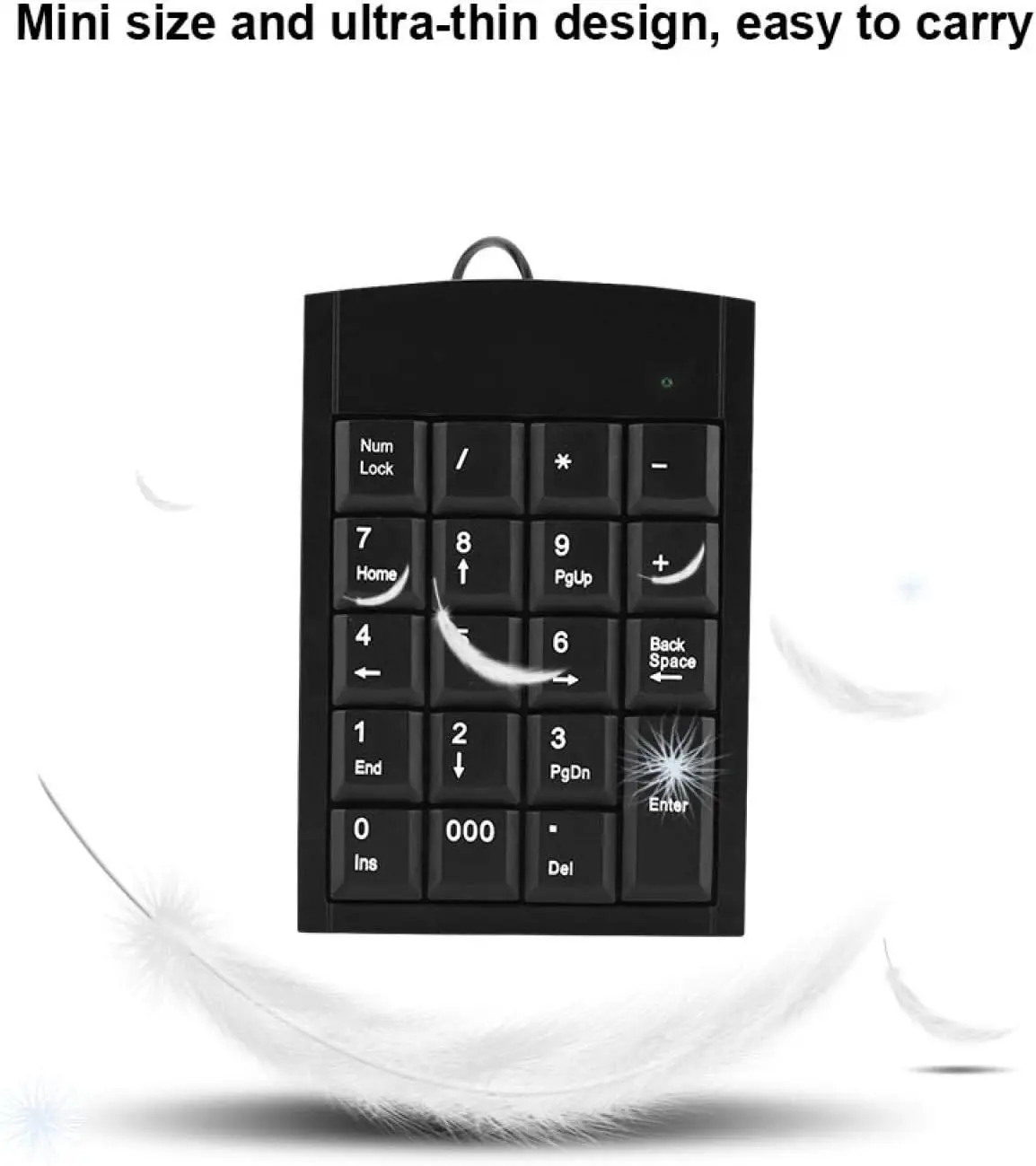 USB Number Pad, Portable Mini Numeric Keypad for Laptop & PC Computer