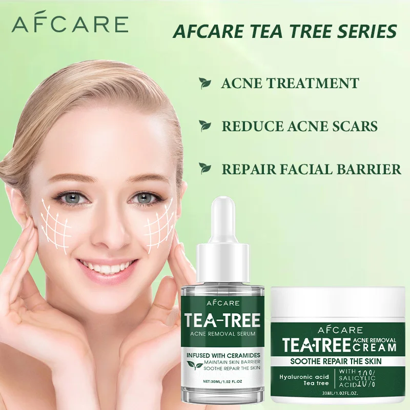 

Tea Tree Face Cream Acne Removing Serum Nicotinamide Shrink Pores Nourishing Skincare Products Moisturizing Facial Essence