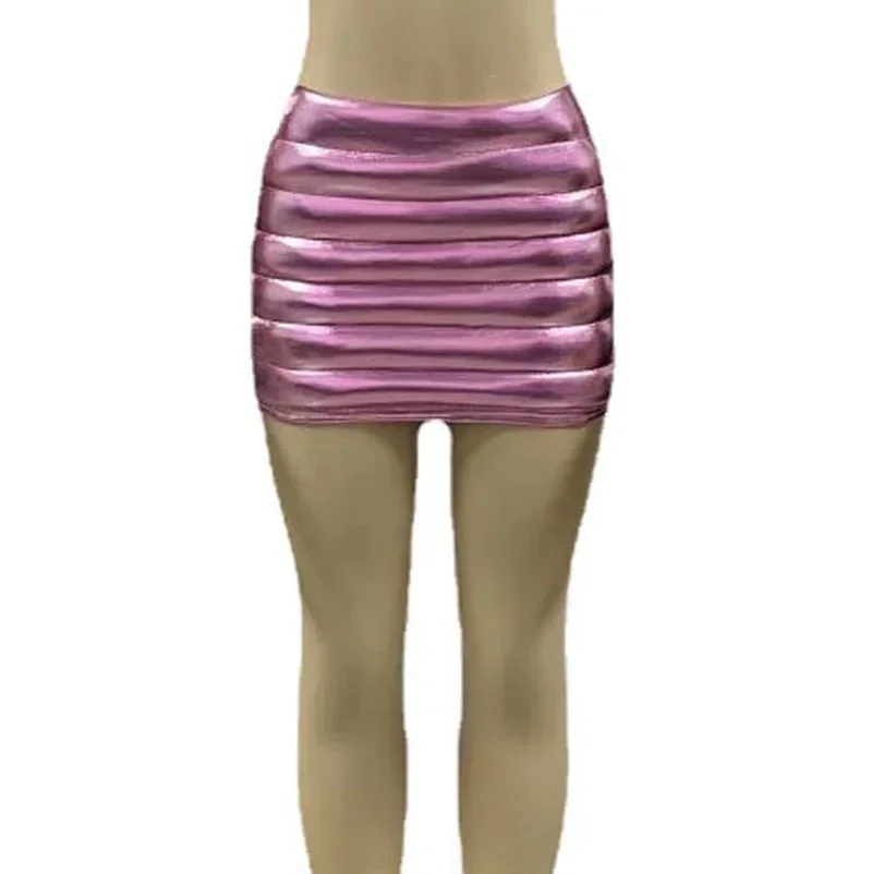 GUWU Minigonna aderente a vita alta luminosa 2022 Summer Beach Sexy Party Club Gonne a tubino Donna Streetwear