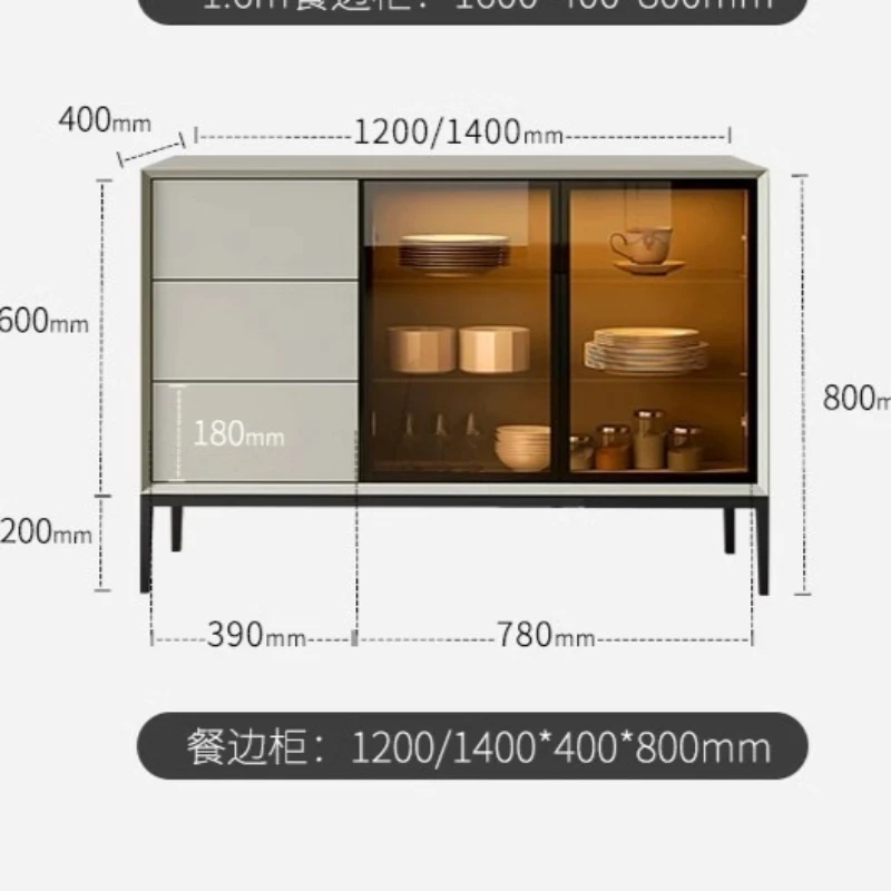 مشرق تزيين خزانة للغرفة المعيشة عرض رائع الزجاج الطعام خزانة جانبية خزانة الشاي أثاث المنزل Komod XY40GZ #6