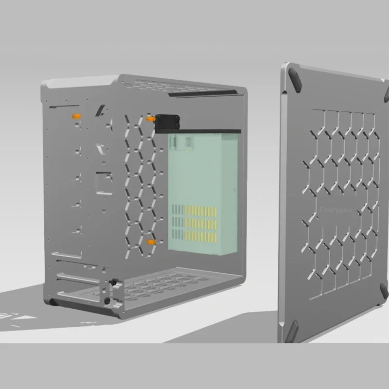 Мини-шасси ITX с ЧПУ, полностью алюминиевое индивидуальное настольное шасси, совместимое с материнской платой 1U Power MINI ITX, игровое офисное шасси