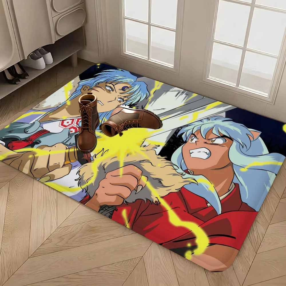 Classic Inuyasha Japanese Anime Entrance Door Mat Rectangle Anti-slip Home Soft Badmat Front Door Mat Household Carpets