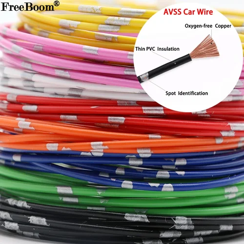 Cables automotrices AVSS 24 22 20 18 16 14 13AWG, Cable de Audio para altavoz OFC, Cable de aislamiento fino de PVC de cobre sin oxígeno para coche, 5/50/100m