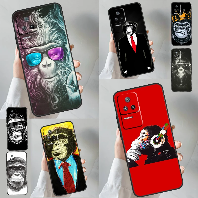 Amazing Monkey Chimpanzee Case For POCO X6 M6 Pro X3 X5 F3 F5 M5s Xiaomi 14 13 Ultra 12 Lite 11T 12T 13T Pro Cover