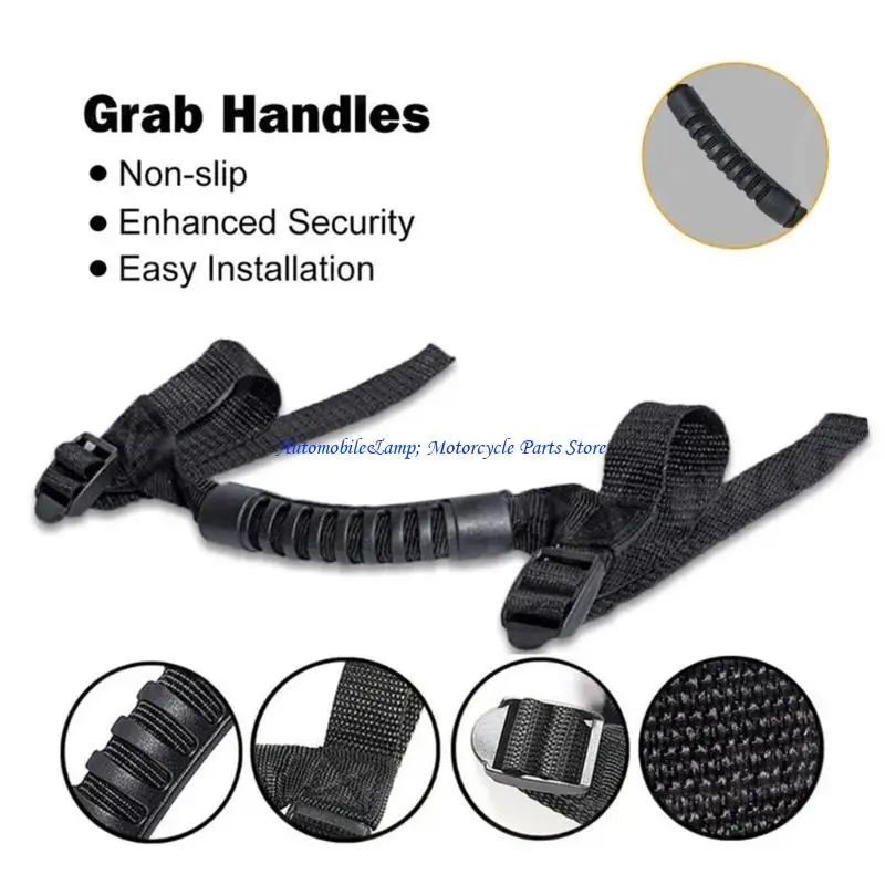 H7BD Roof Roll Rod Paracord Grab Handle Grip Handle Wear Resistant Nylon Grab Handle