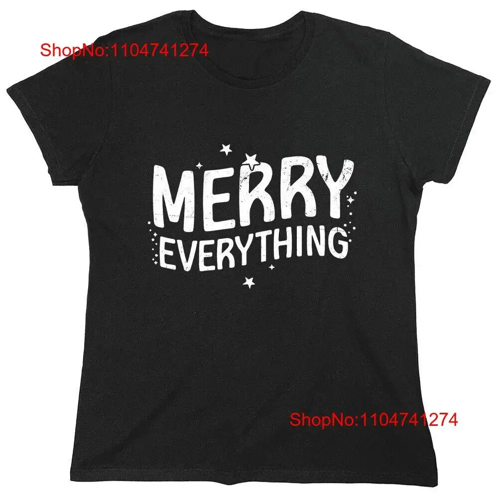

Забавная женская футболка Merry Everything, саркастическая новинка, винтажная стираная дышащая повседневная мягкая дизайнерская одежда унисекс