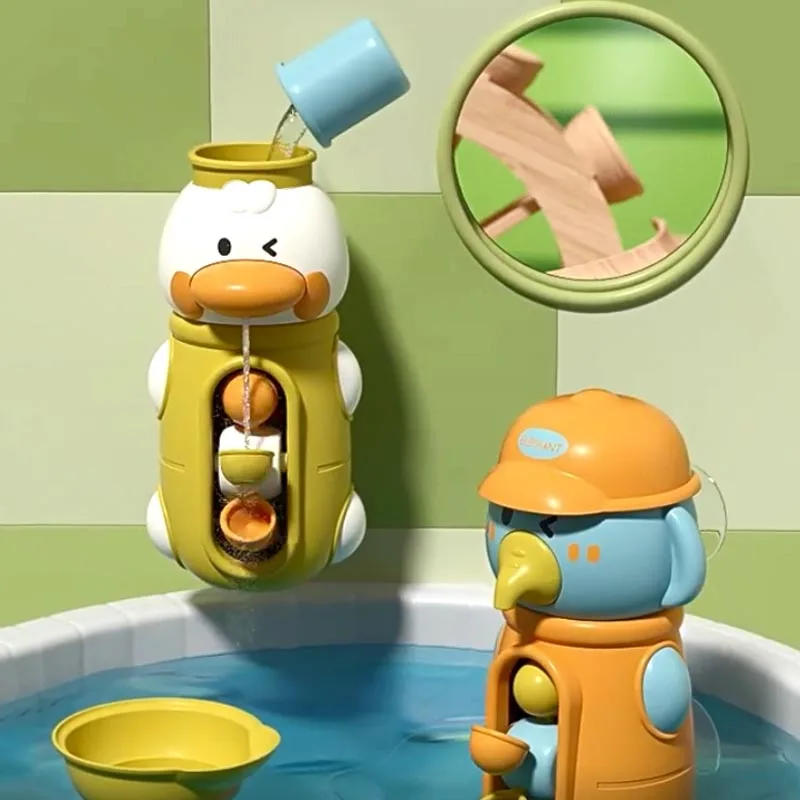 Bonito pato/elefante bebê jogar girador com sucção hower brinquedos de banho crianças água jogar girador waterdol jogos para criança banheiro