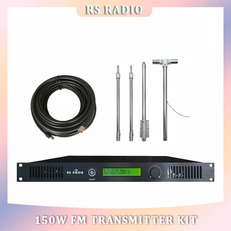 

RS RADIO 150W Proffesional FM Transmitter Broadcasting Studio Long Range 150Watts FM Station For Church, School