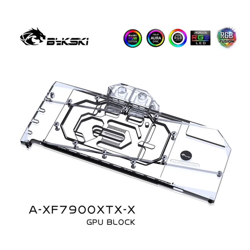 Bykski Water Block Use for XFX Radeon RX 7900 XTX Merc 310 OC GPU Card / Copper Cooling Radiator RGB AURA/ A-XF7900XTX-X