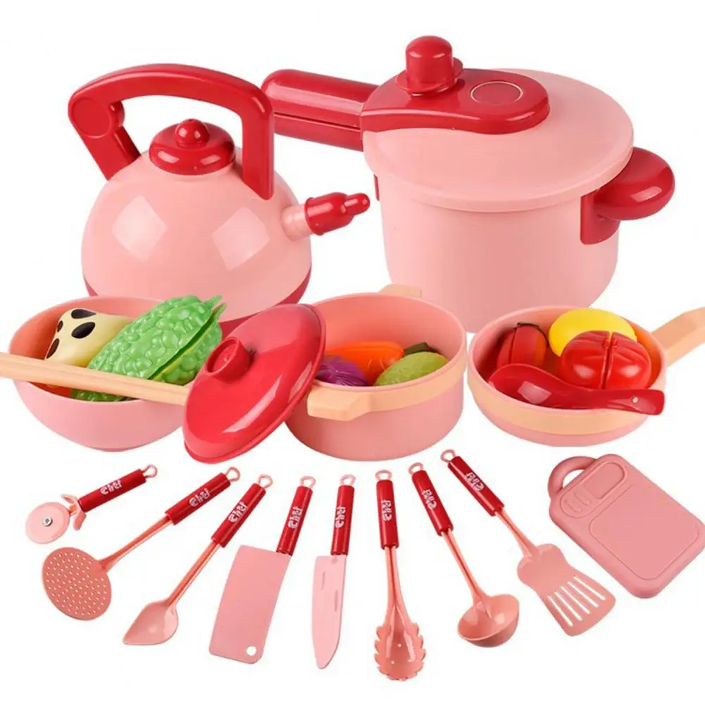 16Pcs Premium Stimulate Creativity Play House Toys High Simulation Kitchen Cooking Pretend Play Accessories Role Play