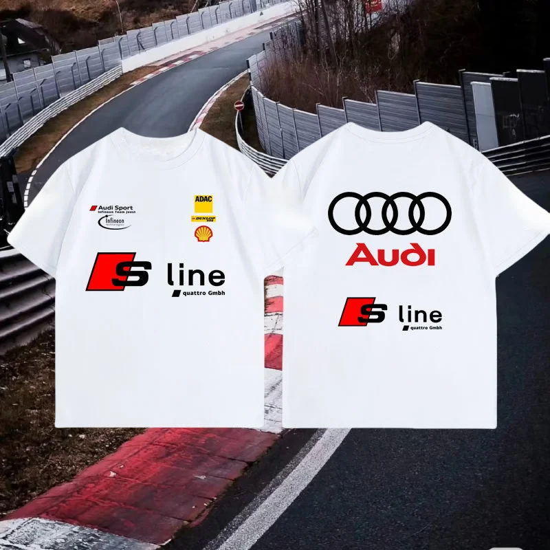 

Audi Performance Car Department Modifies Культурная спецодежда Повседневная свободная футболка с короткими рукавами для лета для мужчин и женщин