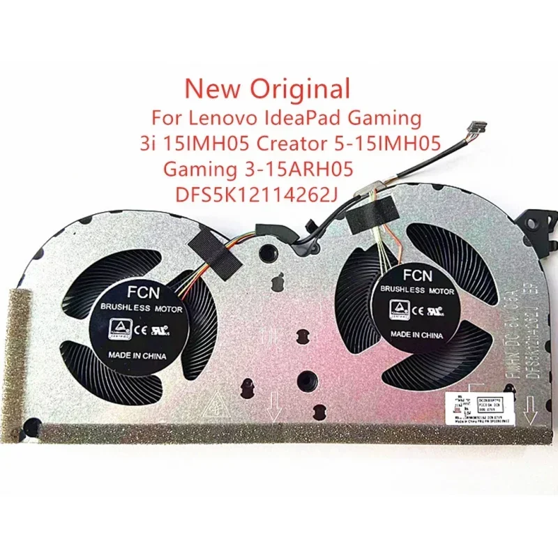 New Original laptop CPU cooling fan for Lenovo IdeaPad gaming 3i 15imh05 creator 5-15imh05 gaming 3-15arh05 dfs5k12114262j