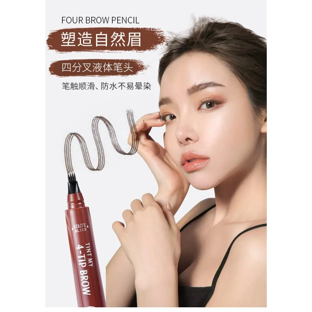 

4D Microblading Eyebrow Pen 4 Forks Tip Eyebrow Tattoo Pencil Liquid Waterproof Long-Lasting Eyebrows Enhancer Pencil Eyebrow