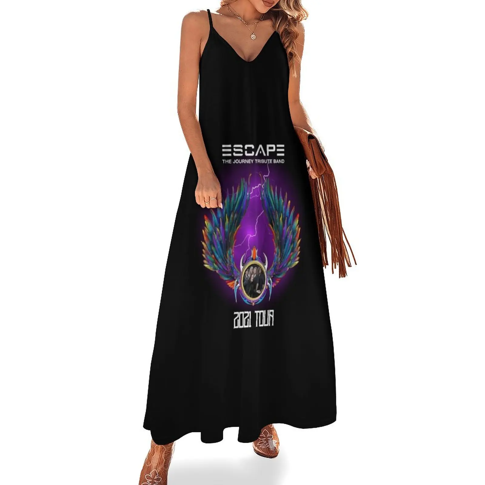 

JOURNEY ESCAPE TRIBUTE BAND MERCH BLACK Sleeveless Dress fairy dress women's luxury party dress