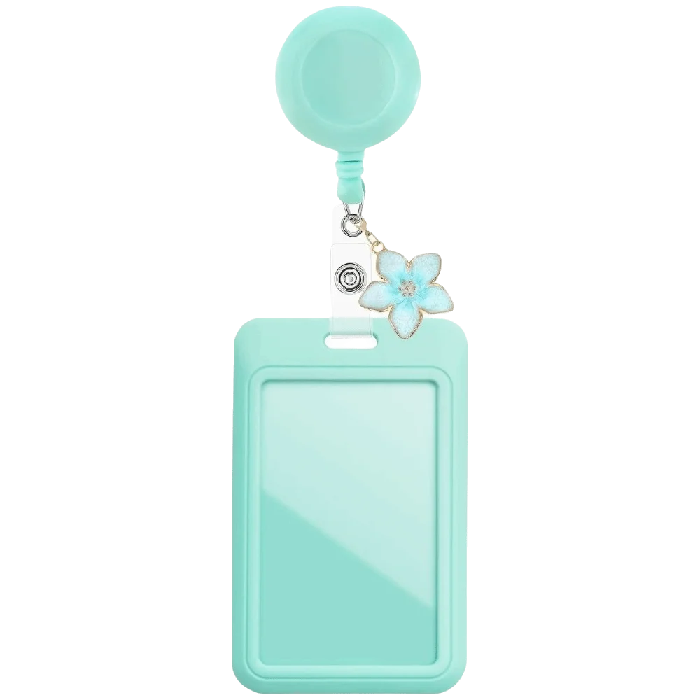 Hanging Decoration Picture Card Holder Retractable Flower Charm Photocard Holder Easy To Pull Badge Reel Holder Office Worker