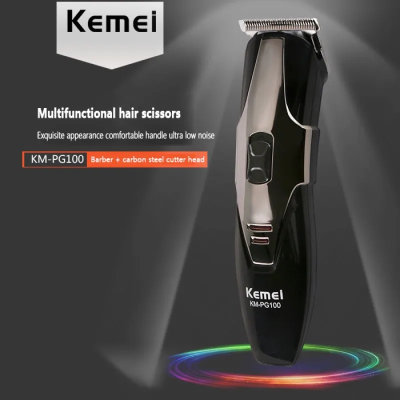 Профессиональная машинка для стрижки волос Kemei, беспроводная, регулируемая, встроенная литиевая батарея, перезаряжаемая машинка для стрижки волос