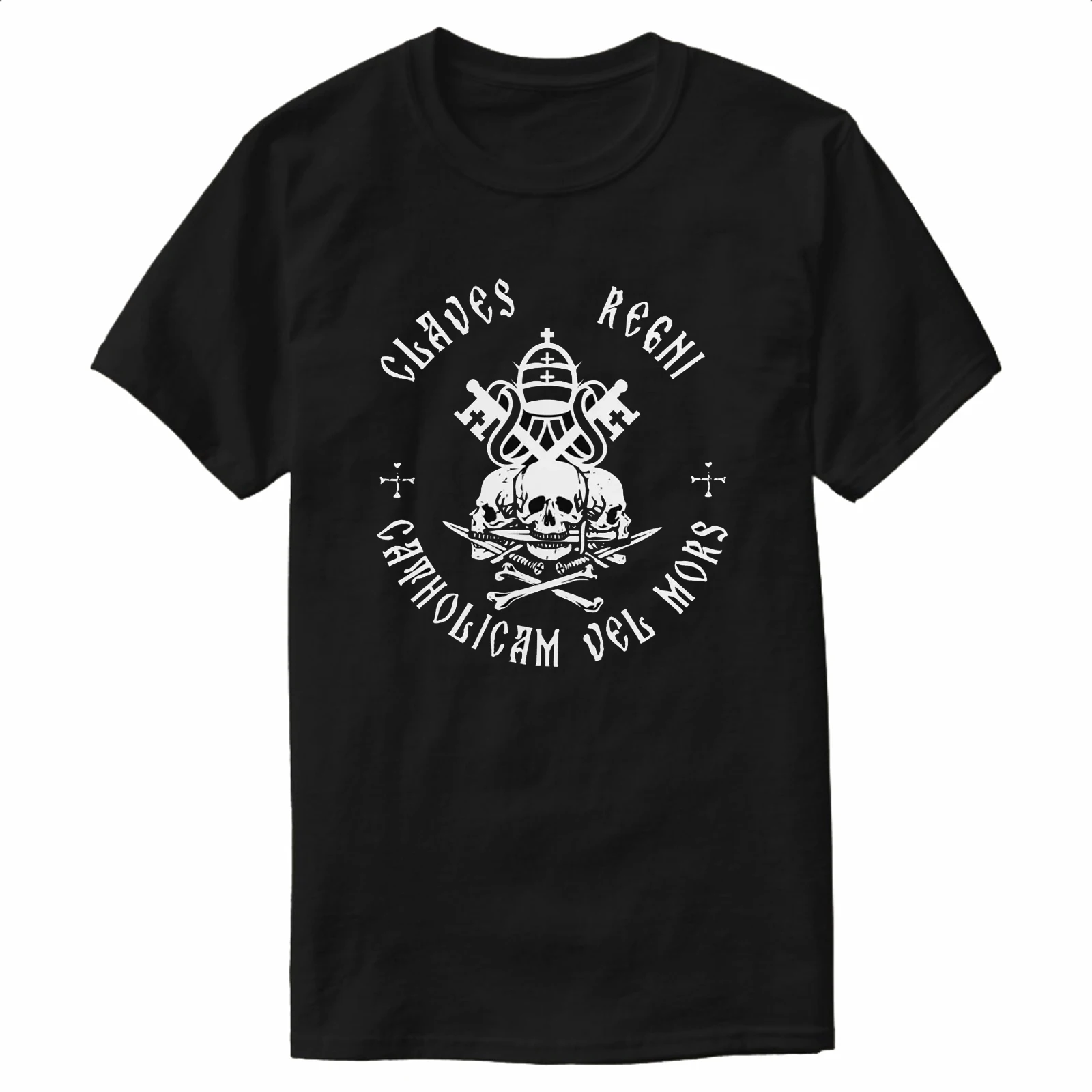 Claviger Regni Catholicam Uel Mortis T-Shirt 100% Cotton O-Neck Summer Short Sleeve Casual Mens T-shirt Size S-3XL