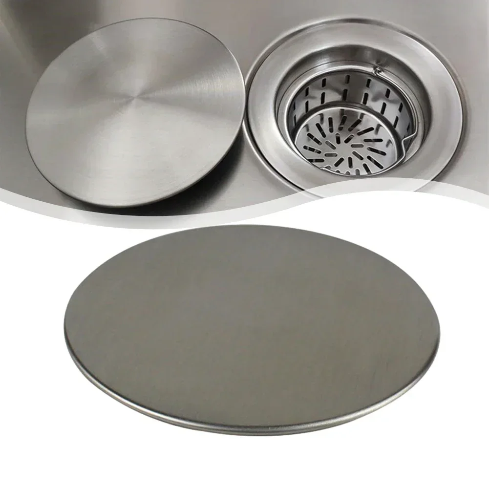 1PCS Stainless Steel Sink Decorative Cover  Drainer Lid Garbage Disposal Handle Cover Home Supplies Bathroom Kitchen Accessories