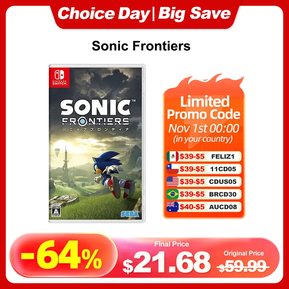 

Sonic Frontiers Nintendo Switch Game Deals 100% Official Physical Game Card Action Genre for Switch OLED Lite Game Console