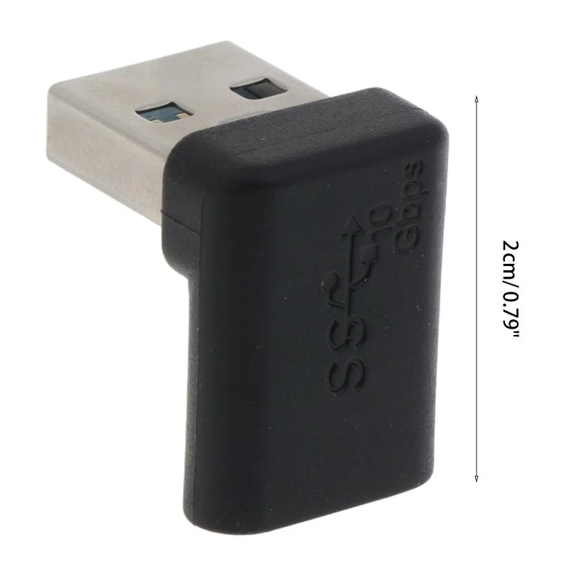 Адаптер USB 3.0 «папа» на «мама» типа C, преобразователь для зарядки данных под углом 90 градусов