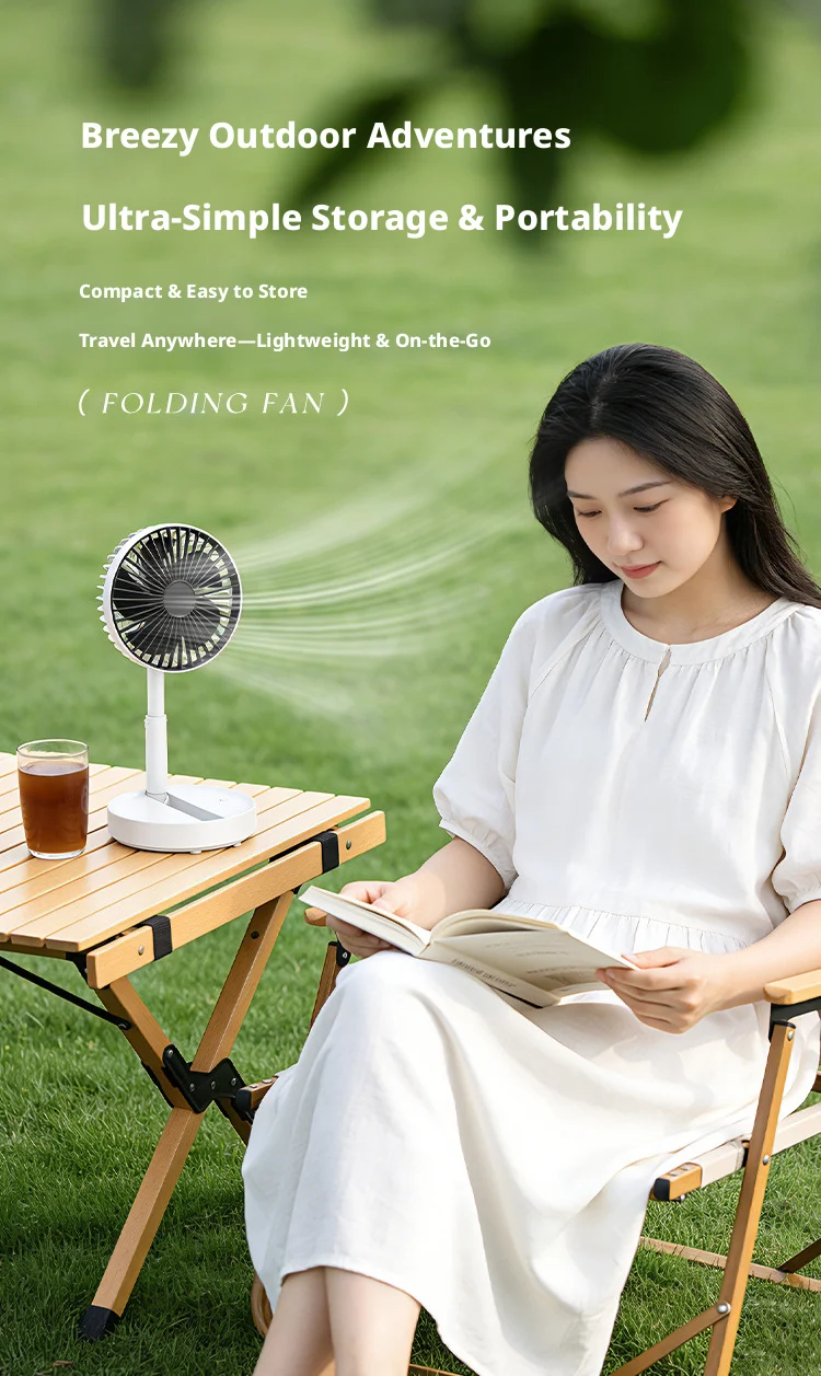 2026 New Desktop Fan USB Charging Model, Long Endurance Foldable Mini Retractable Fan, Dormitory Portable Desktop Electric Fan