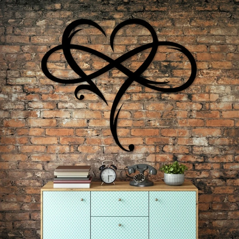 Heart Wall Decor Bedroom Living Room Door for Infinity Art Love Wall Sign Metal Material Wall Sculpture for Home Dropship