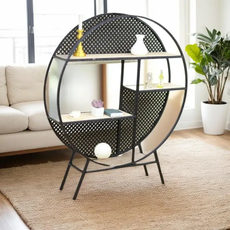 Chinese Style Round Storage Rack Model, 1Pcs 1:12 Miniature Dollhouse Furniture Decoration Accessory
