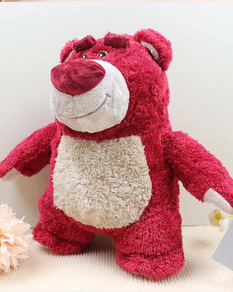 Kawaii Flauschiger Erdbeerduftender Lotso Huggin' Bear Plüschtiere Niedliche Plüschfiguren für Freundin Pixar Weiche Anime-Figur Geschenk für Mädchen – Detail 3