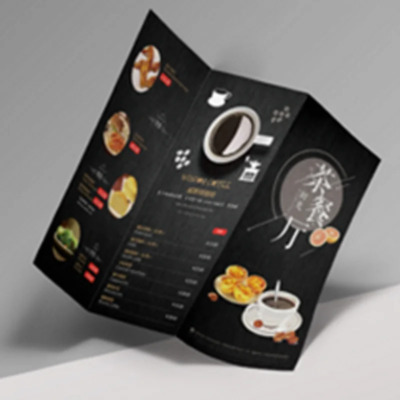 custom.Custom advertising pamphlet leaflet diecut brochure flyers restaurant menu printing