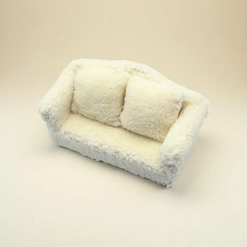 

Handcrafted Dollhouse Loveseat - 1:12 Fluffy Sofa Set with Accent Pillows, Perfect for Creating Cozy Miniature Vignettes