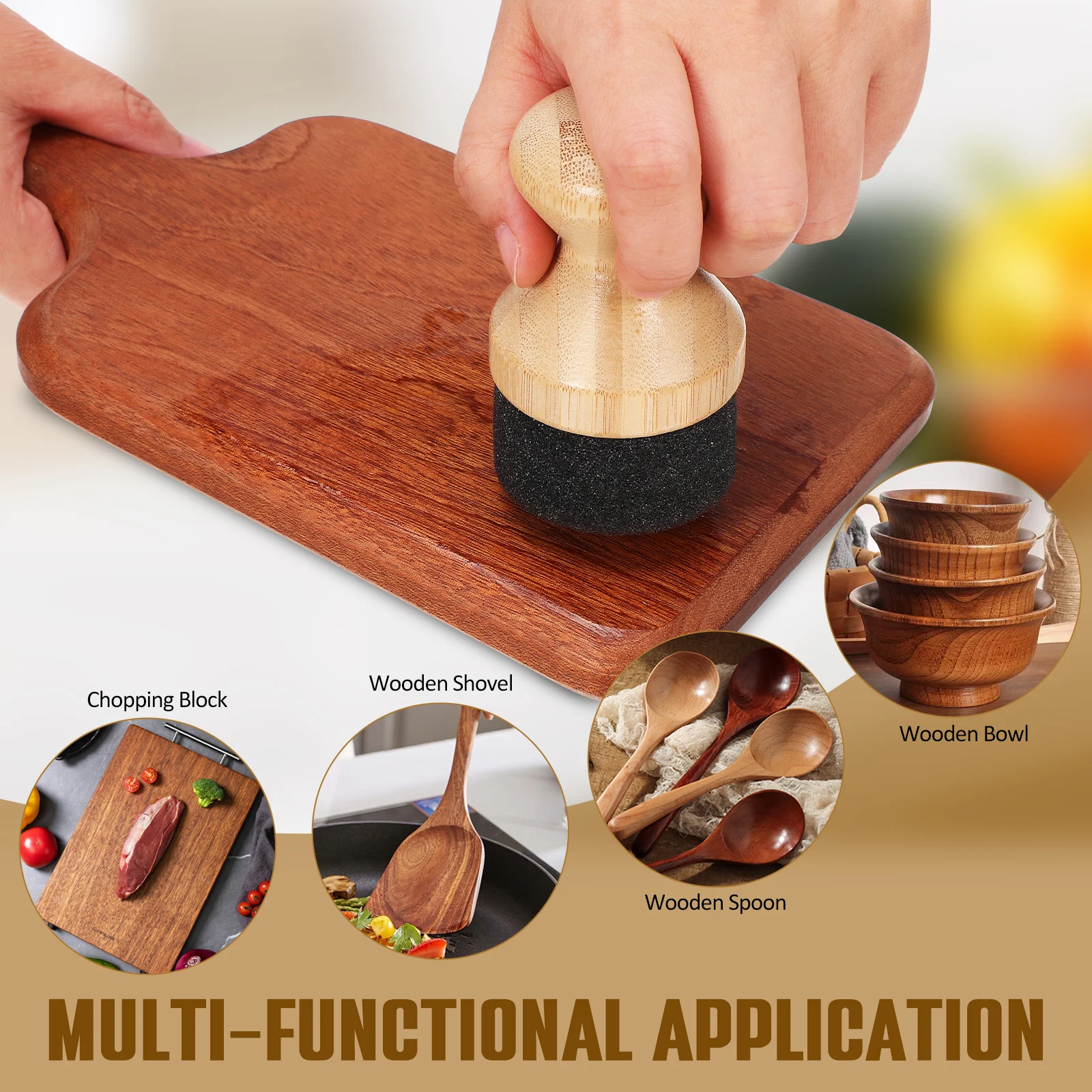 

1pcs Cutting Board Oil Wax Applicator For Wood Block Chopping Board Essential Kitchen Tool Charcuterie Block Oil Wax Applicator