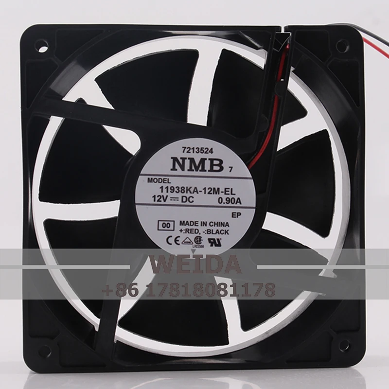 

Case Fan Dual Ball Bearing for NMB 11938KA-12M-EL 120X120X38MM 12038 12V 0.90A 12CM Large Airflow Inverter Cooling Fan