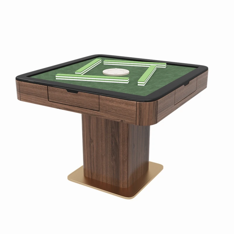 

LL new Chinese solid wood mahjong tables and chairs silent mahjong machine black walnut electric automatic household table