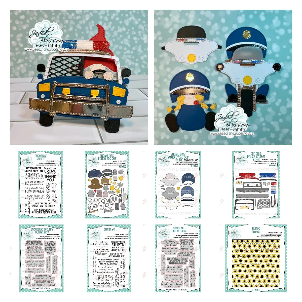 Gnome Dies: Police Add Ons 2024 New Metal Cutting Dies Stamps Stencil Set DIY Scrapbooking Card Paper Cards Handmade Album Stamp