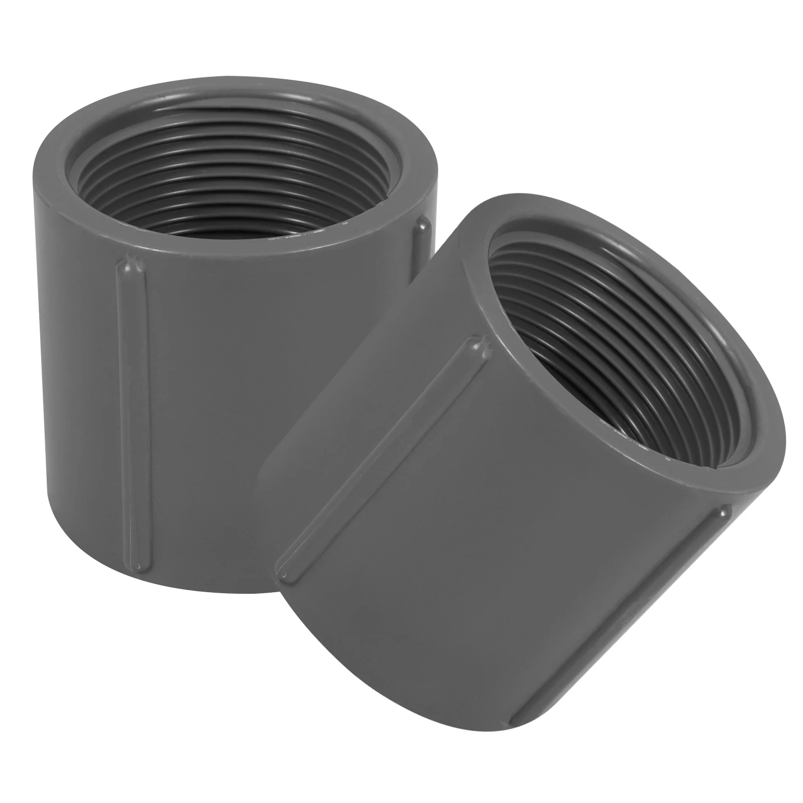 

2pcs 1-1/2 Inch Full Threaded PVC Couplings White Pipe Fittings for Water Supply Garden Hose Connectors PVC Adapters