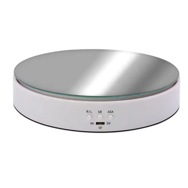 

19.5 cm electric rotating display disc plastic and metal power supply for advertising storage in carton packaging