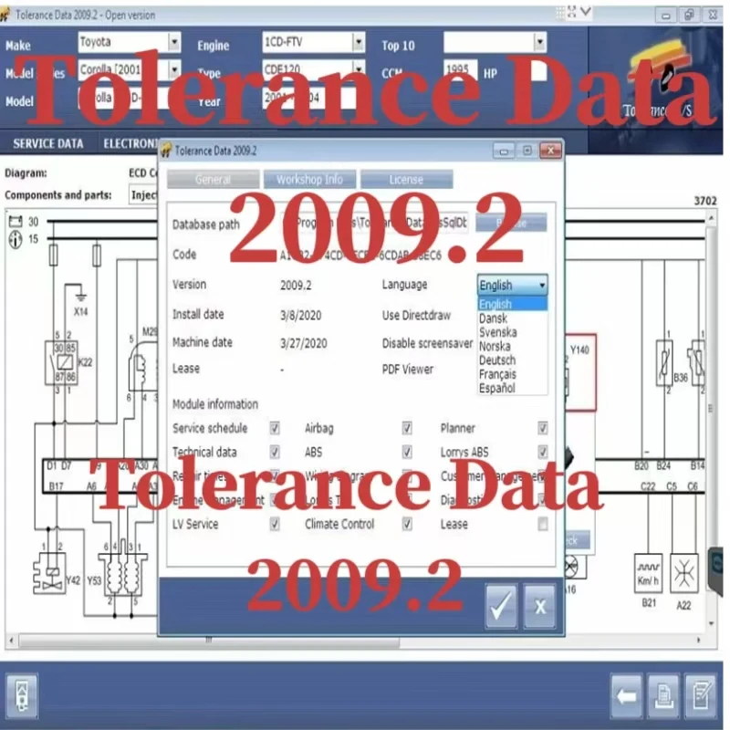 

Auto Repair Software Tolerance Data 2009.2 with Install Video Guide Car Diagnostic Program Tool